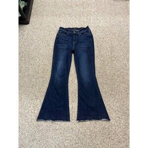 9/29 Judy Blue High-Rise Dark Wash Flare Raw Hem